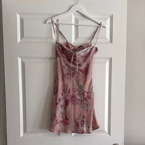 Floral Pink Slip Dress